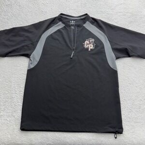 DeMarini Mens Quarter Zip Short Sleeve Cage Jacket Black Grey WTD9555 Medium